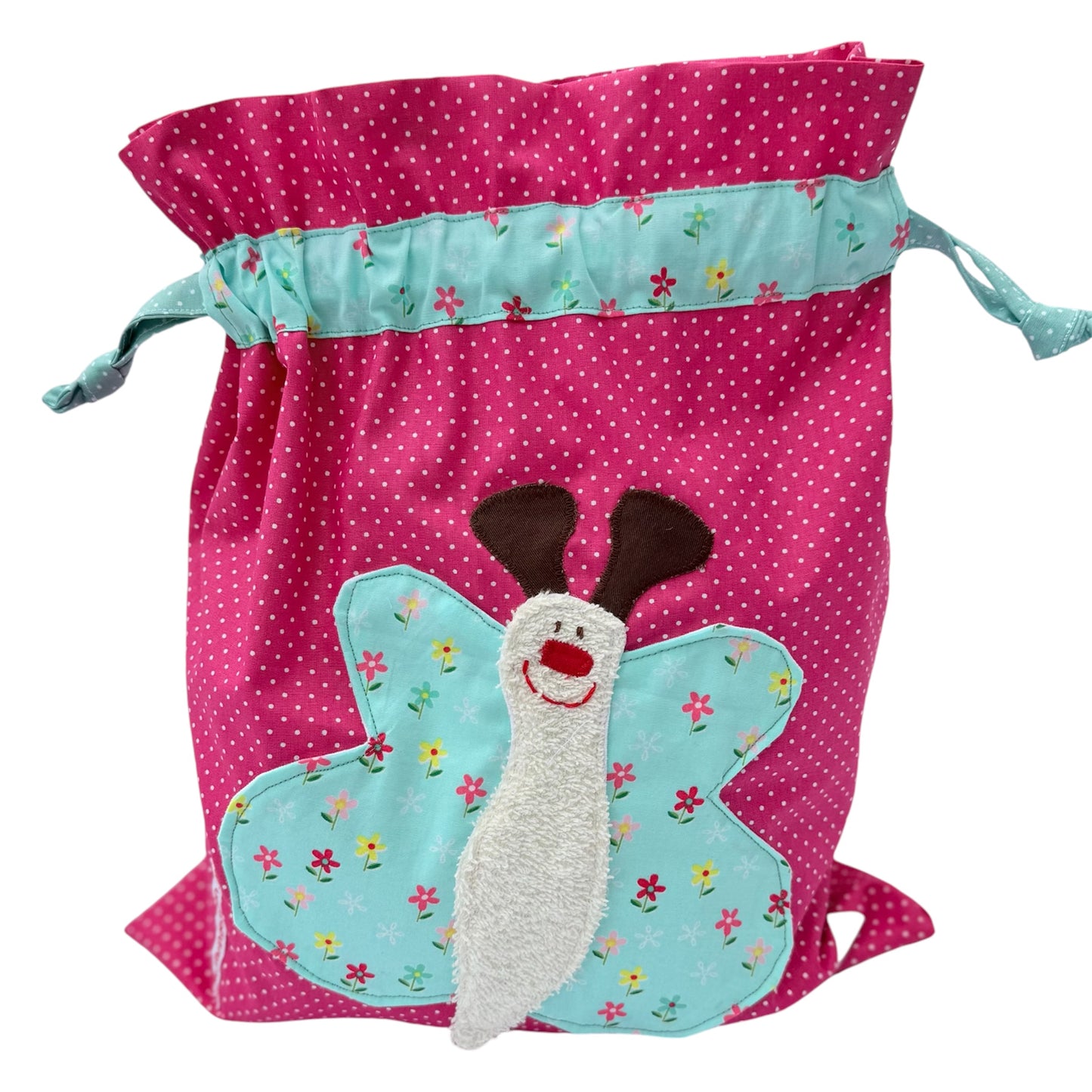 Nasstasche Schmetterling | Wetbag pink für Kita & Schwimmen | Geschenkideen erster Geburtstag