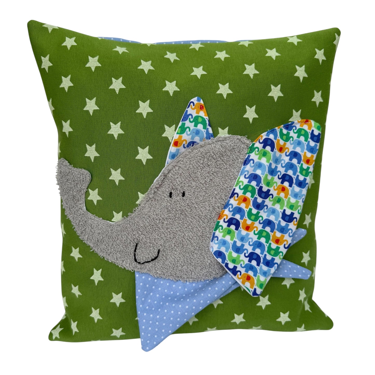 Reisekissen Elefant 30x30 cm – Handgemachtes KINDERKISSEN für Kleinkinder