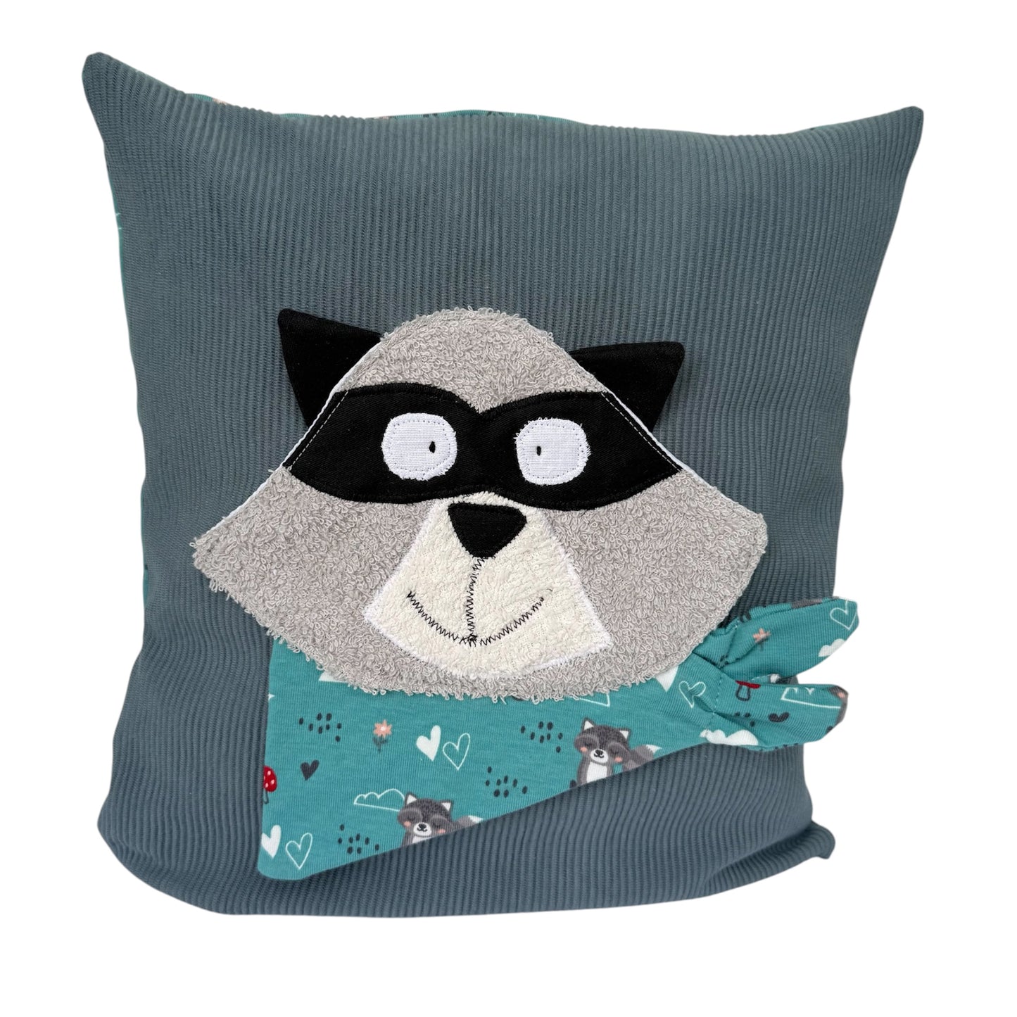 Reisekissen für Kinder Waschbär | Kissen 30x30 | Geschenk für Kindergartenstart