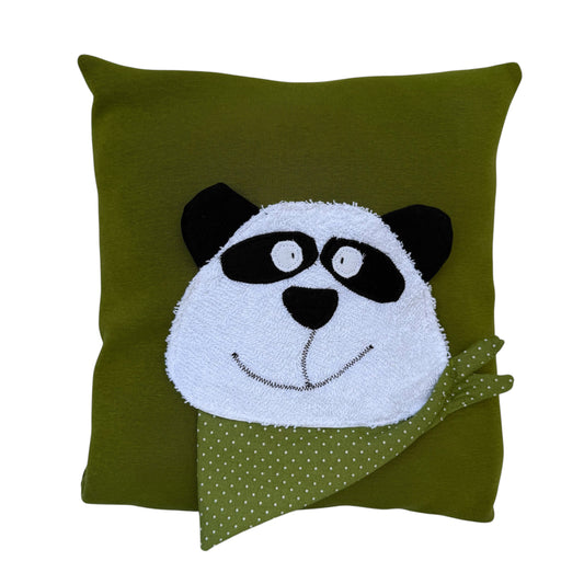 Reisekissen für Kinder Panda 30x30 – Handgemachtes Kuschelkissen