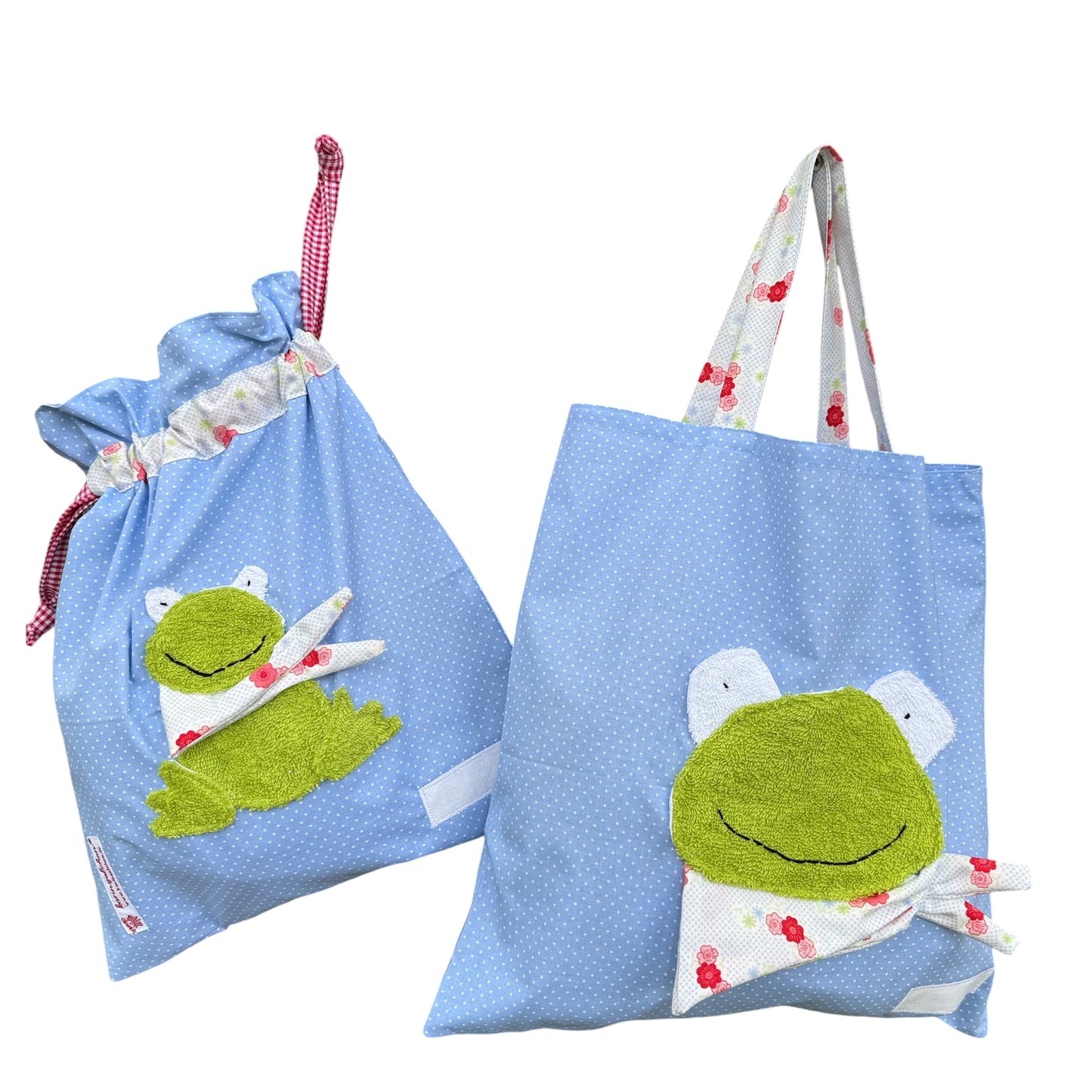 Wetbagset Frosch personalisiert – Kindertasche & Wetbag für Kindergarten