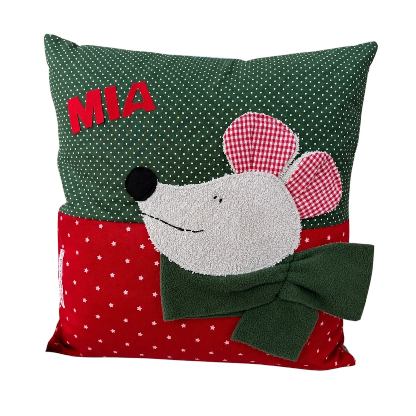 Kuschelkissen Maus personalisiert | Weihnachtsgeschenk für Kinder 40x40 cm