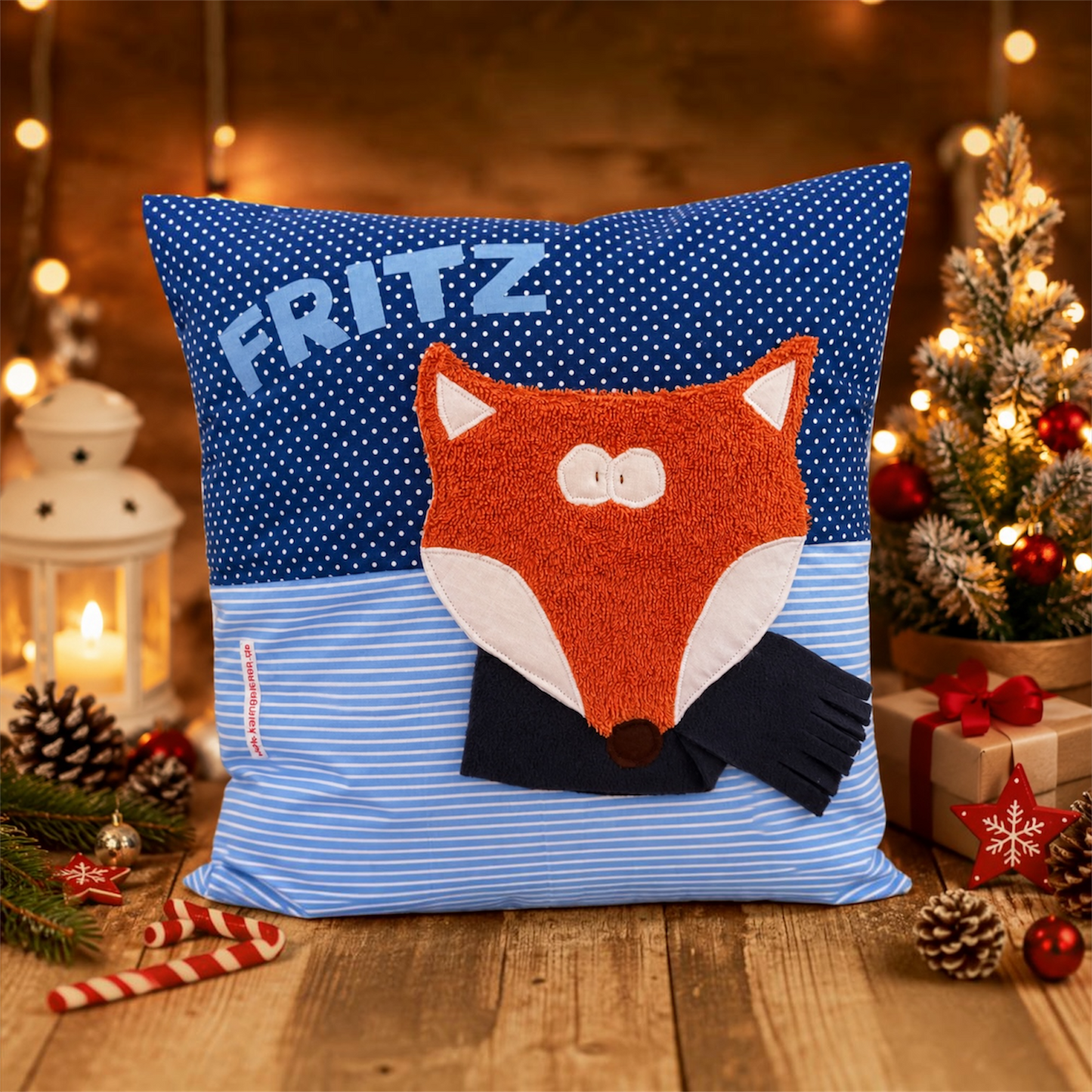Personalisiertes Fuchskissen mit Namen | Weihnachtsgeschenke für Jungs
