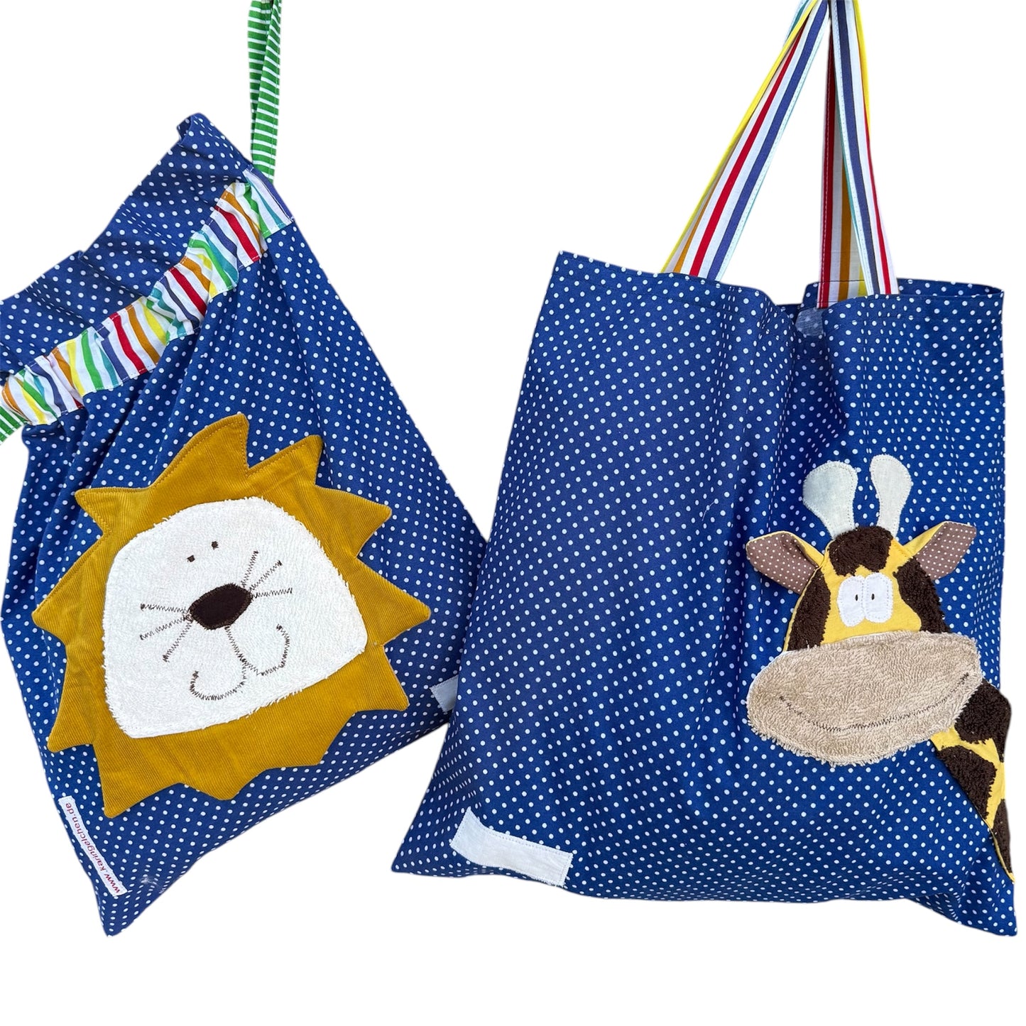 Kindergartenset Löwe & Giraffe – Wetbag & Garderobenbeutel
