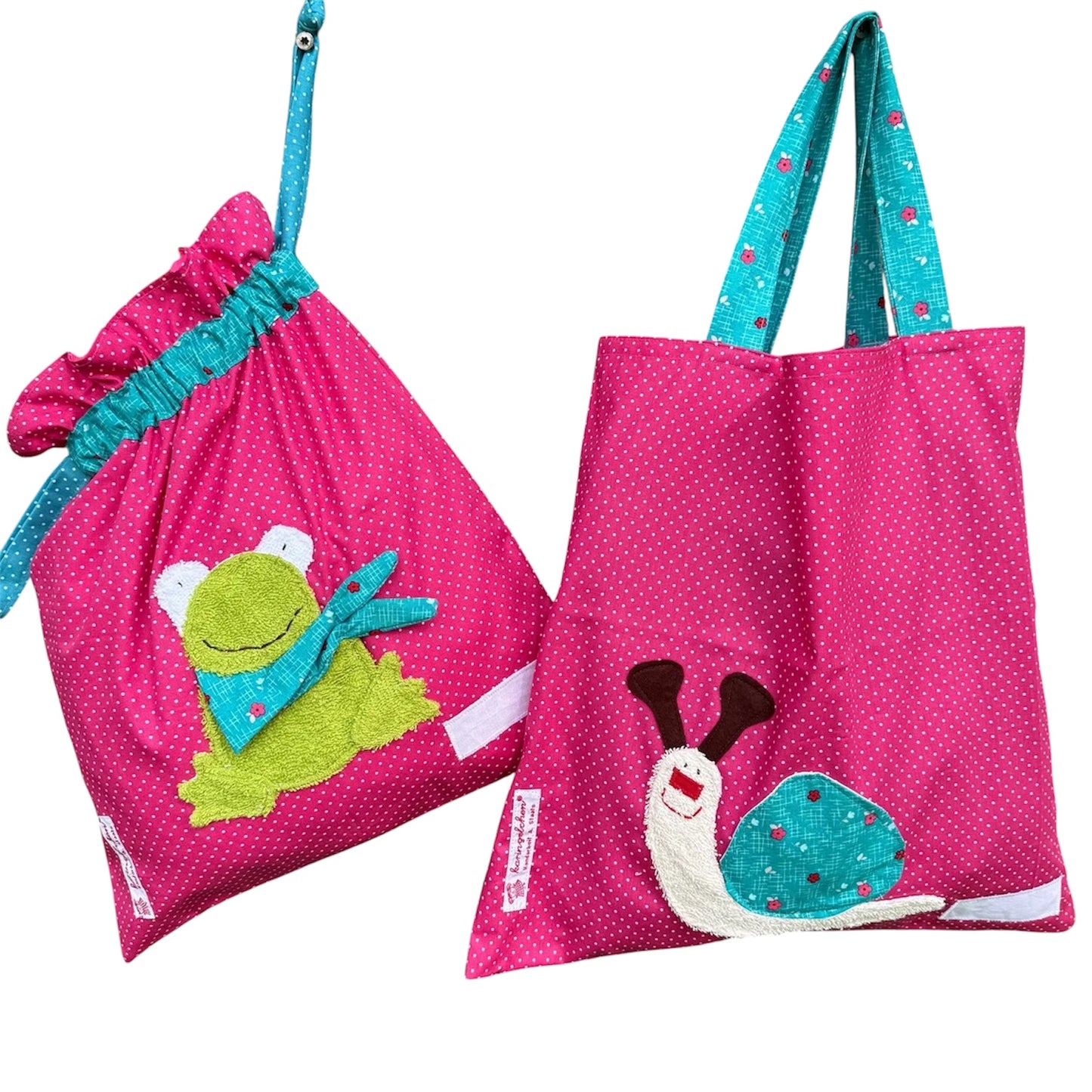 Kindergartenset Frosch & Schnecke – Wetbagset Mädchen in Pink