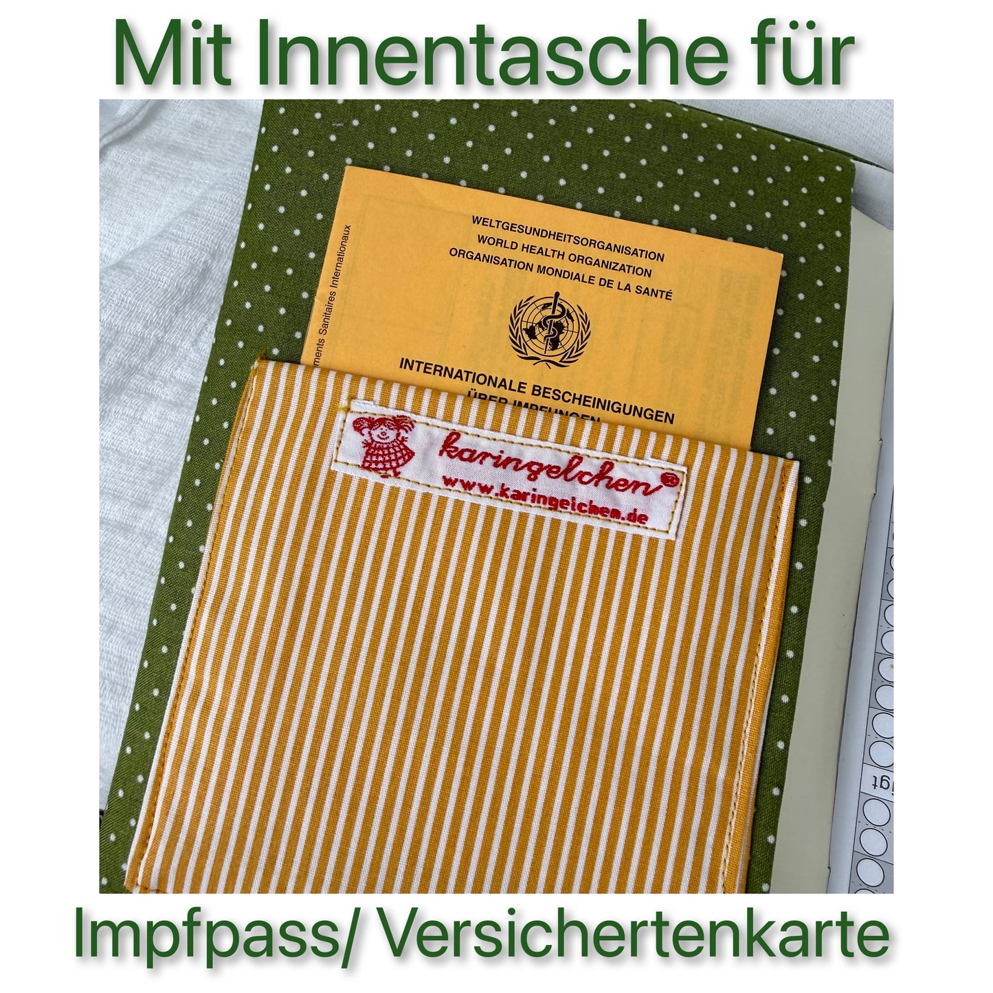 U-Heft Hülle Löwe mit Name – Kinderuntersuchungsheft aus Baumwolle | Personalisiertes Babygeschenk